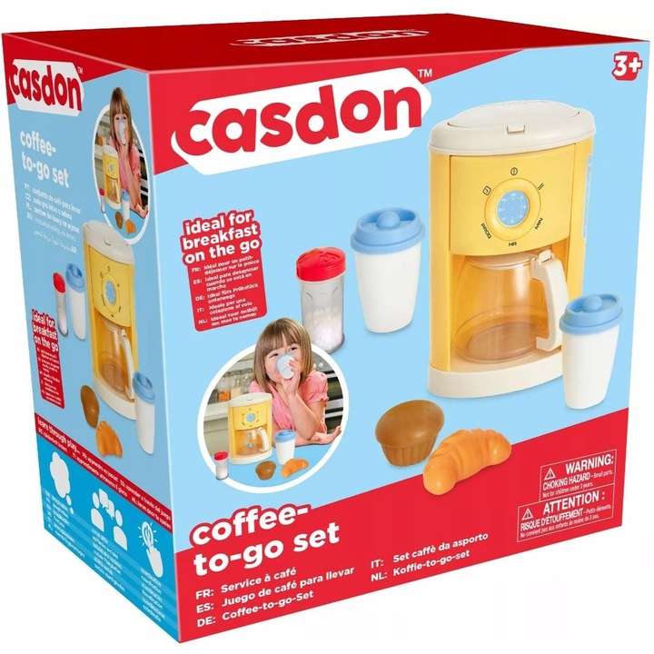 Játék kávéfőző elviteles pohárral, kiegészítőkkel