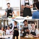 Sort de bucatarie, impermeabil, cu 2 buzunare, curea ajustabila, negru, pentru barbati si femei