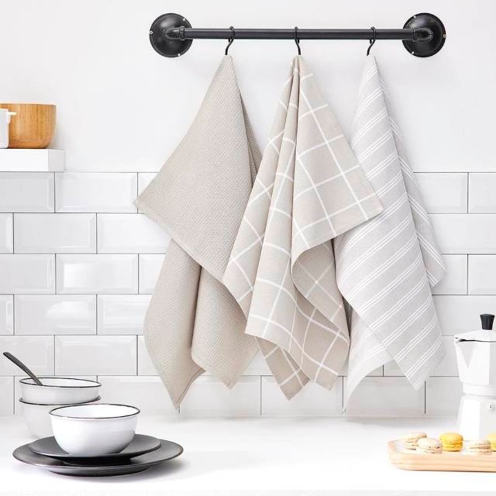 Set 3 prosoape de bucatarie, din bumbac Uni, 50 x 70 cm - bej