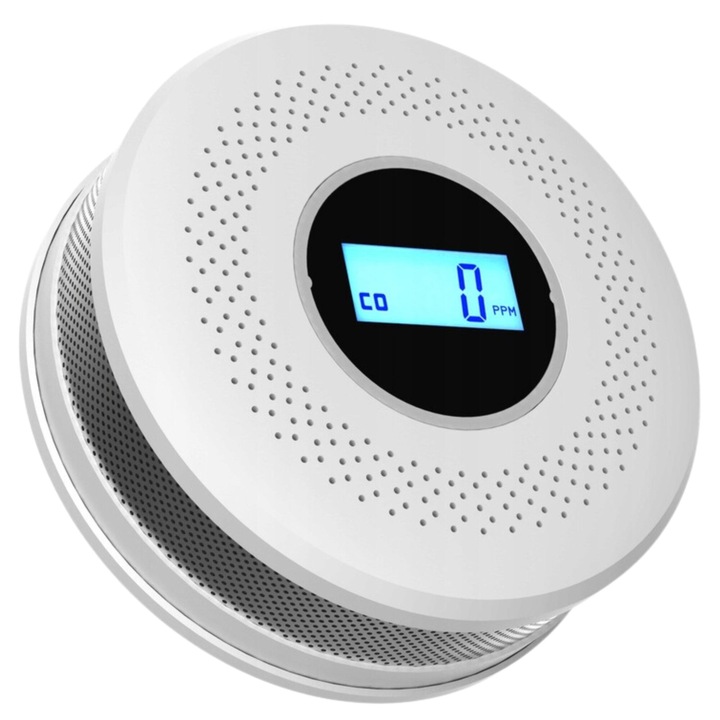 Detector Wireless, Omna, JKD 512COM, Alarma Sonora 85dB, Senzor De Fum si Monoxid De Carbon, Montare Pe Tavan sau Perete, Baterii (3x AA), 10.4 x 10.4 x 3.5 cm, Alb