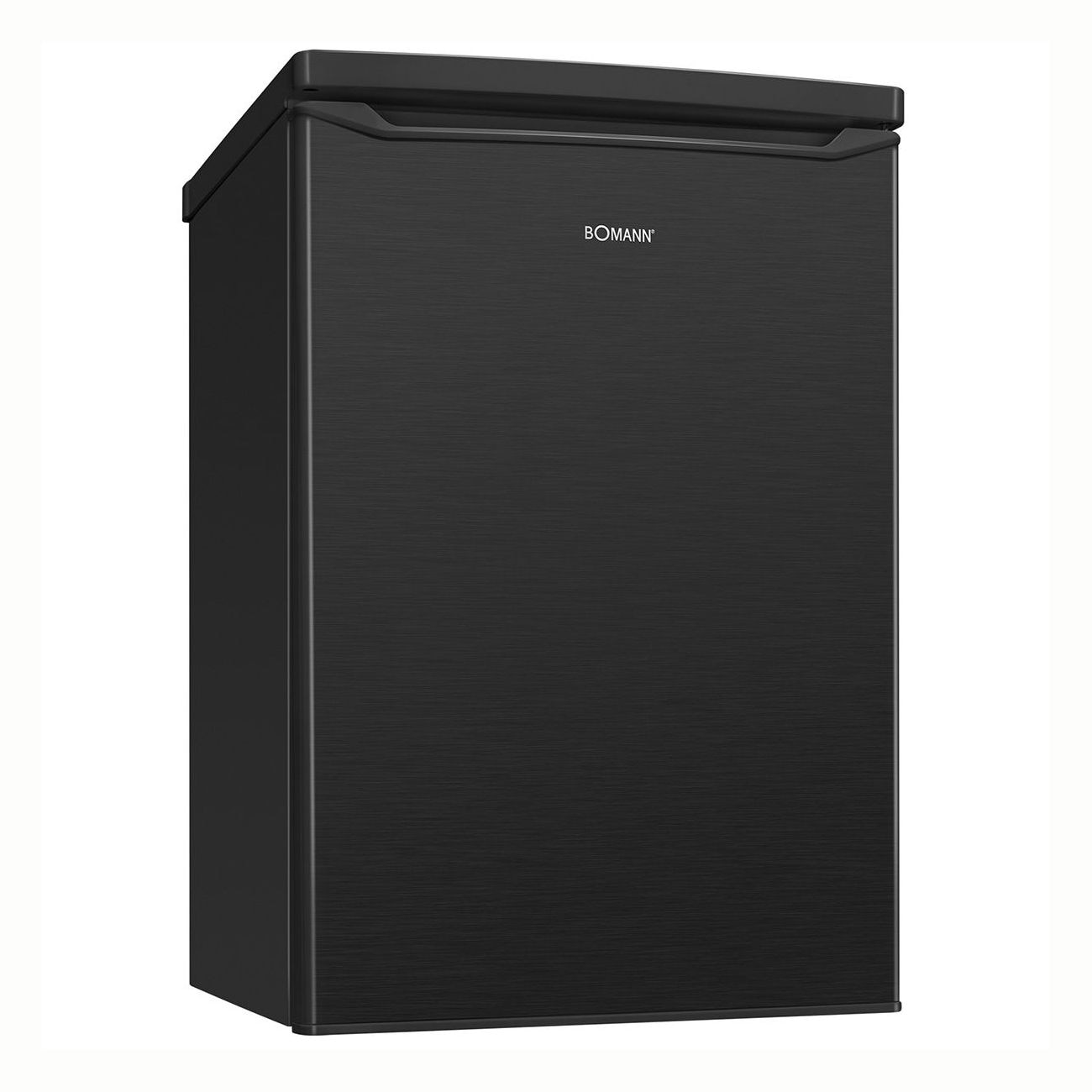 Mini frigider Bomann, KS7251N, H 84.5 cm, volum 109 litri, consum redus, usa reversibila, congelare rapida 4 stele, 2 rafturi sticla securizata, control temperatura, iluminat interior LED, compartiment legume/fructe, negru