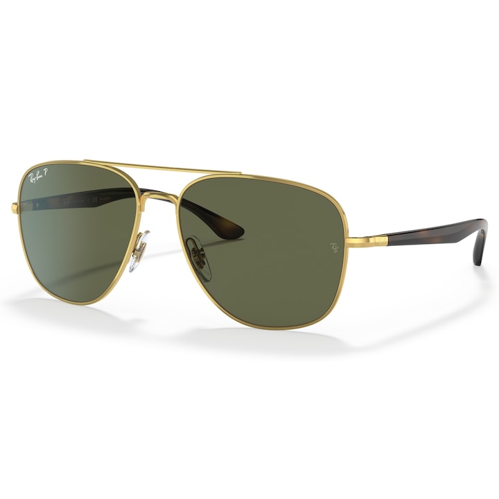 Ray-Ban, Ochelari de soare aviator unisex cu lentile uni, 56-15-135, Auriu