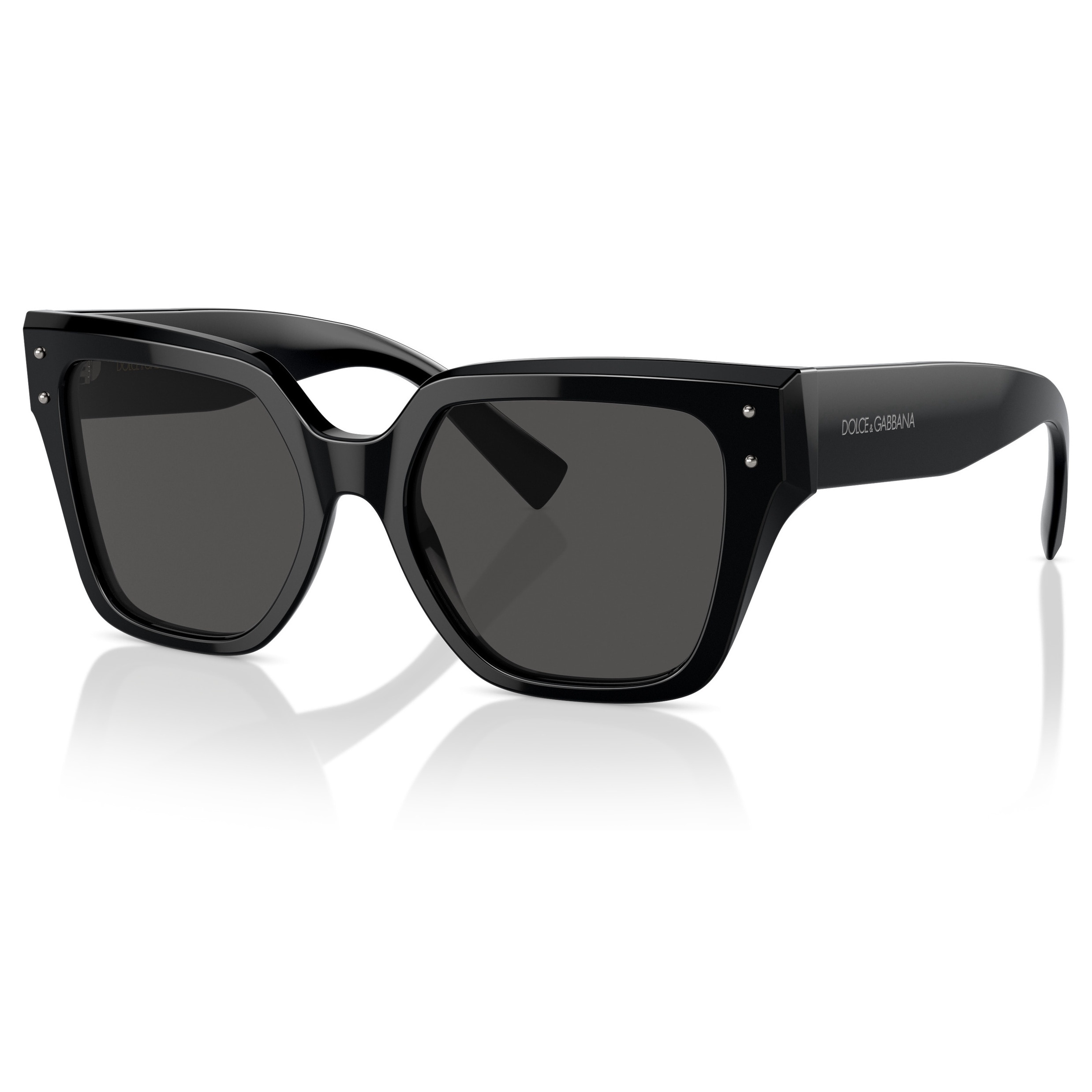 Dolce & Gabbana, Ochelari de soare cu brate late, Negru, 52-18-145