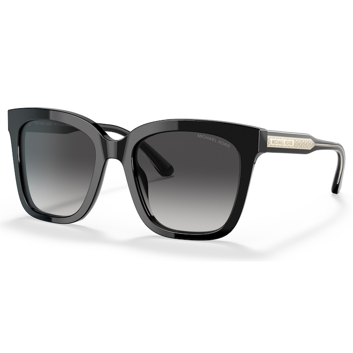 Michael Kors, Ochelari de soare supradimensionati cu lentile in degrade, 52-19-140, Negru