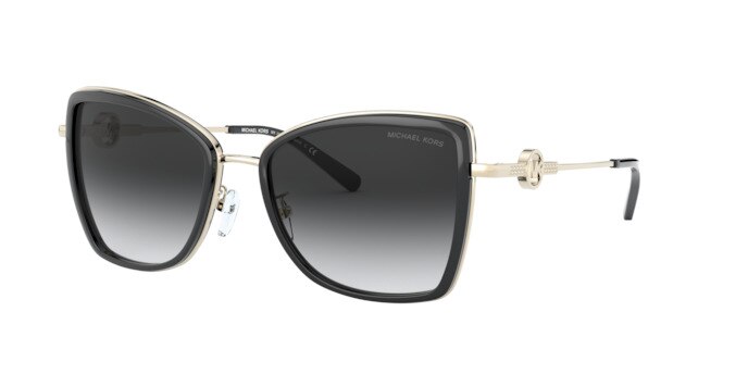 Michael Kors, Ochelari de soare butterfly cu lentile in degrade, Auriu, 55-18-140