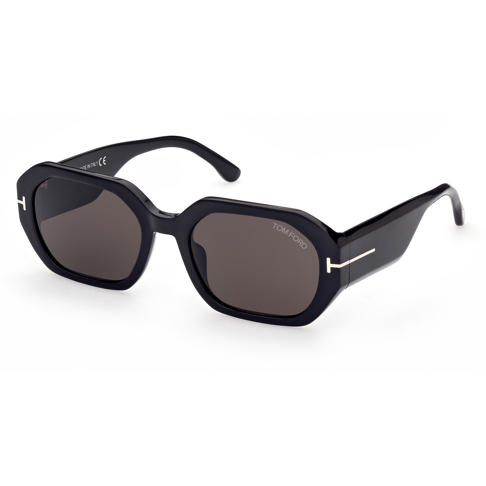 Tom Ford, Ochelari de soare ovali cu logo, Negru, 55-20-140