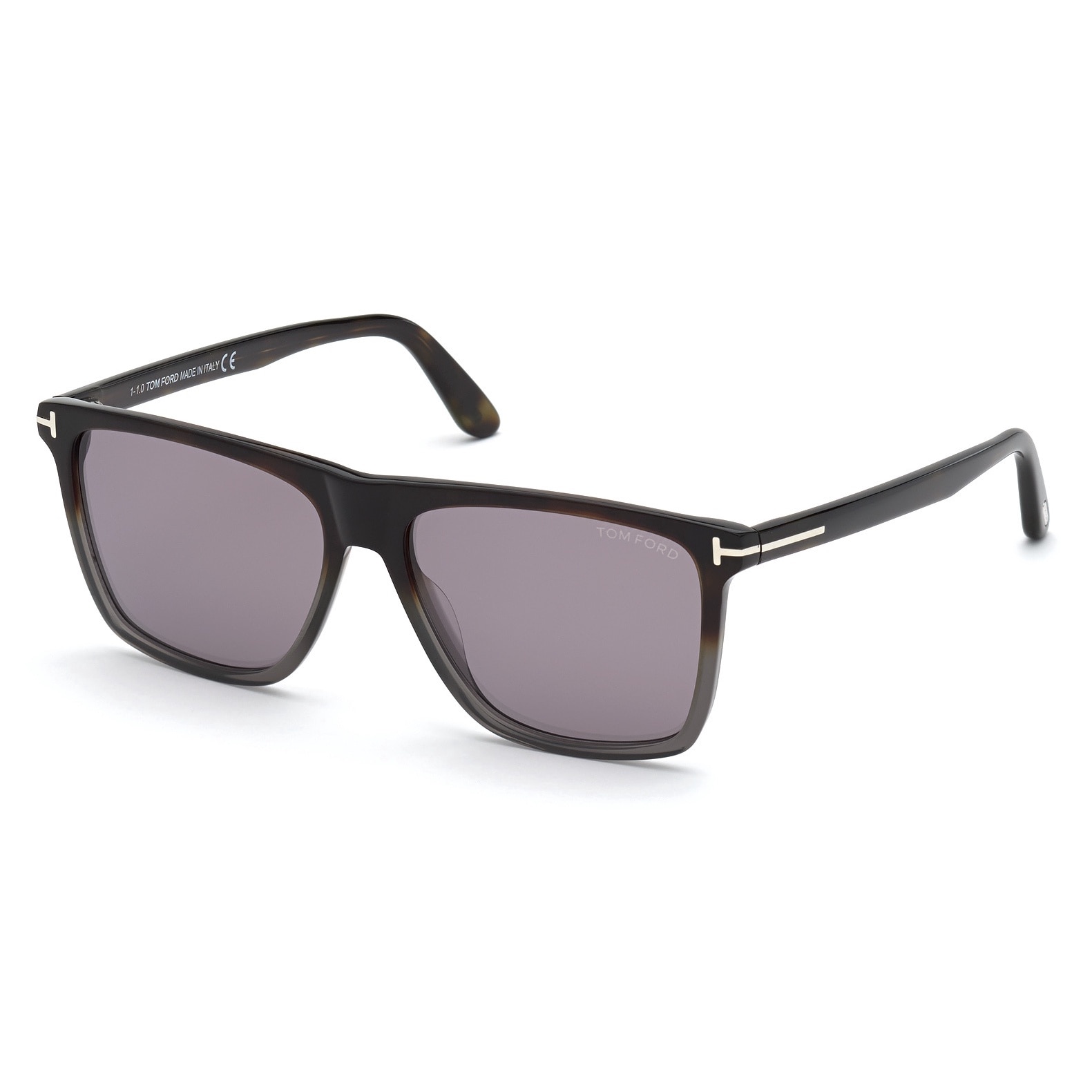 Tom Ford, Ochelari de soare patrati cu detalii contrastante, Gri, 59-15-145