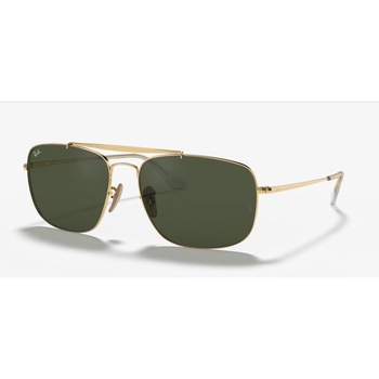 Ray Ban, Ochelari de soare patrati The Colonel, 61-15-145, Auriu Ray Ban, Ochelari de soare patrati The Colonel, 61-15-145, Auriu