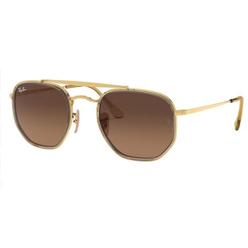 Ray Ban, Ochelari de soare patrati, 52-23-145, Auriu Ray Ban, Ochelari de soare patrati, 52-23-145, Auriu