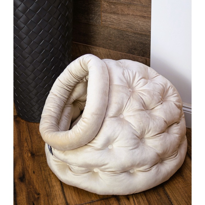 GetandLove Macskabarlang, macska fekhely, 50 cm, bézs, extra nyúlszőr hatású huzattal, OEKO-TEX®