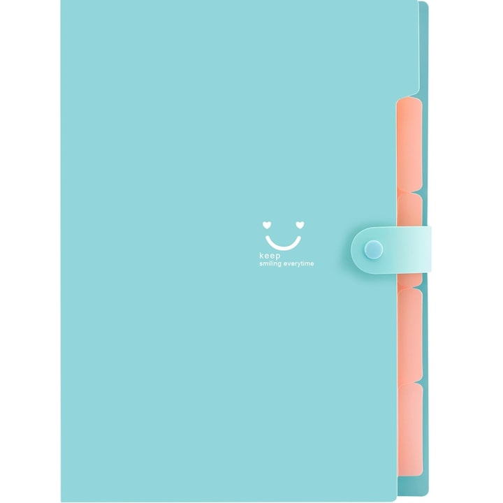 Папка-органайзер, 5 отделения, капацитет 200 листа, Blue Lagoon, 32.5x24.1cm