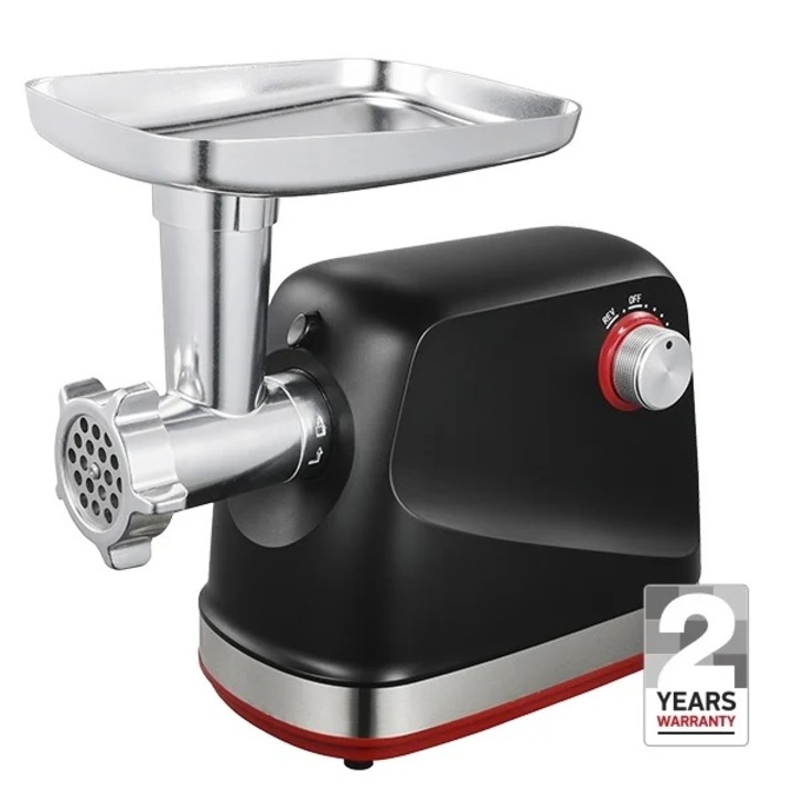 Електрическа месомелачка BOHM MG2028R, 800-1800 W, производителност 1,8 кг/мин, 3 х сито 3/5/7 мм, нож, аксесоар за колбаси
