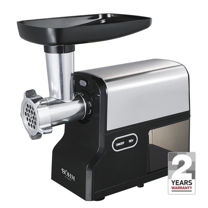 Електрическа месомелачка BÖHM BMG6050R, 1.7 Kg/min, 500-1600 W 3 x сито 3/5/7 mm, нож, аксесоар за колбаси / кебе