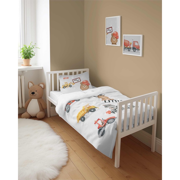 1 személyes ágynemű, Pamut, 2 db, Párnahuzat/paplanhuzat, Cipzár, 1266718, 90 x 120 cm, Többszínű