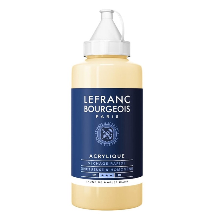 Finom akril szín, Lefranc & Bourgeois, nápolyi sárga világos 887, 750ml