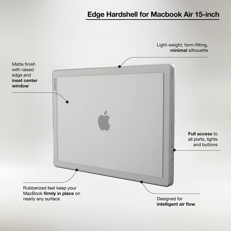 Husa protectoare Incase Edge Hardshell pentru MacBook Air 15", mata, rezistenta la amprente