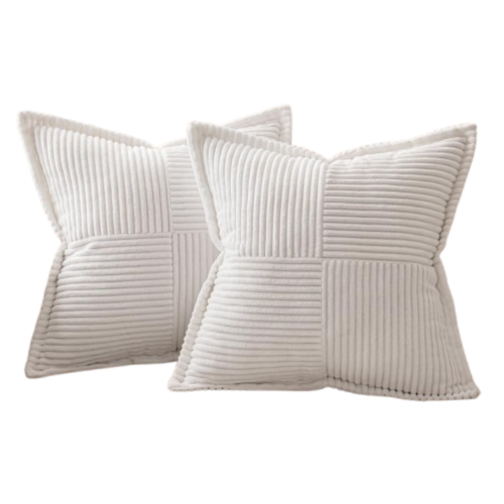 Комплект от 2 калъфки за възглавница MIULEE, кадифе и велур, бели, 50 х 50 см, меки и декоративни, идеални за диван, легло, всекидневна и спалня, модерен дизайн
