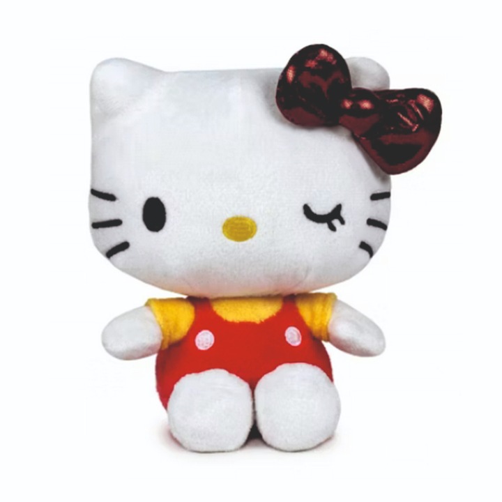 Hello Kitty extra játék piros kombinéval, Sanrio, Anniversary Edition, 16 cm