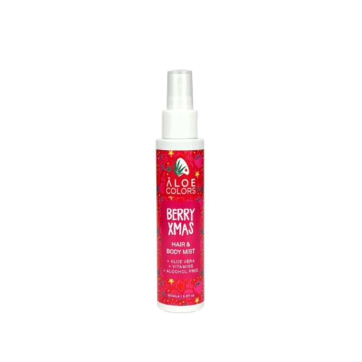 Lotiune de corp si par Aloe Colors Berry Xmas, 100 ml, cu aloe organica si vitamine, fara alcool