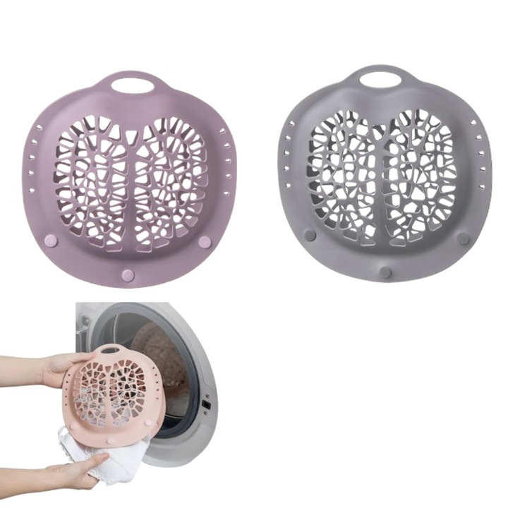 Чанта за пране на сутиен Wisolt, комплект от 2 бр., издръжлива, лилаво/сиво, 21,6x20,9x6,5 см