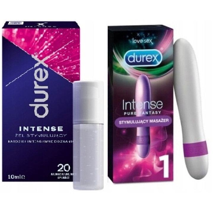 Vibrator, DUREX, Pure Fantasy + Intimate Intimate Gel, 10 ml, Stimulating Set