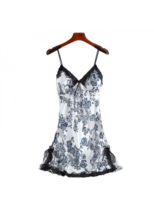 Wisolt, szexi hálóruha csipke részletekkel, levehető, Fekete