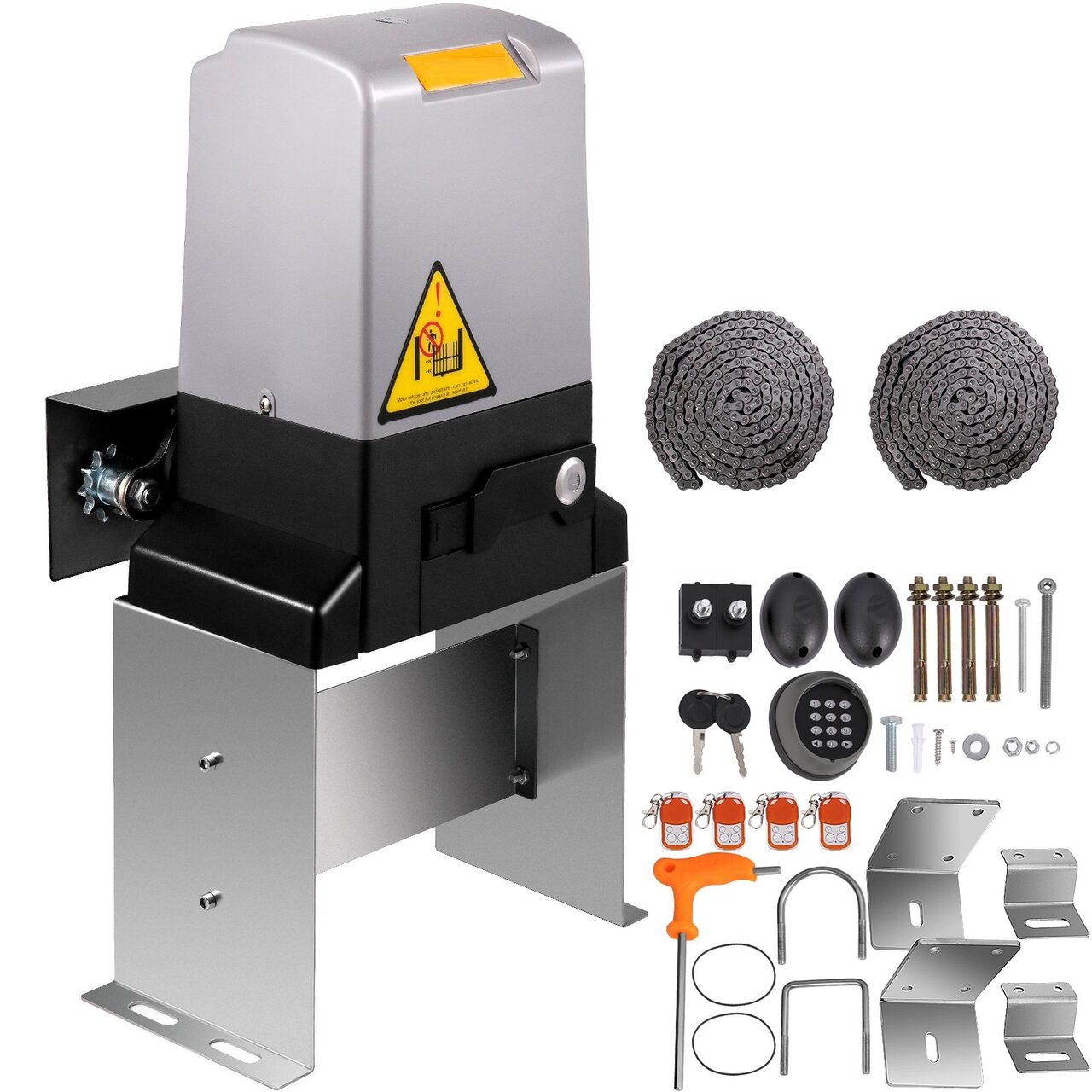 Kit automatizare poarta culisanta cu lant de 6 m, max 1497 kg, Lungime max 12 m, 4 x Telecomanda, 750 W, viteza 13 m/min, senzor infrarosu, control APP WiFi