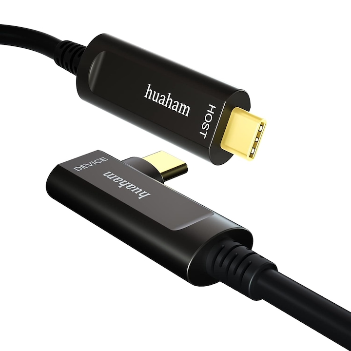 Оптичен кабел USB C към USB C, 10 Gb/s, 10 м, тънък, 24-каратово злато, устойчив на смущения