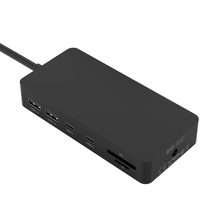 Docking station 11 in 1 pentru Surface, Rytaki, 4K HDMI, VGA, 5Gbps, Negru