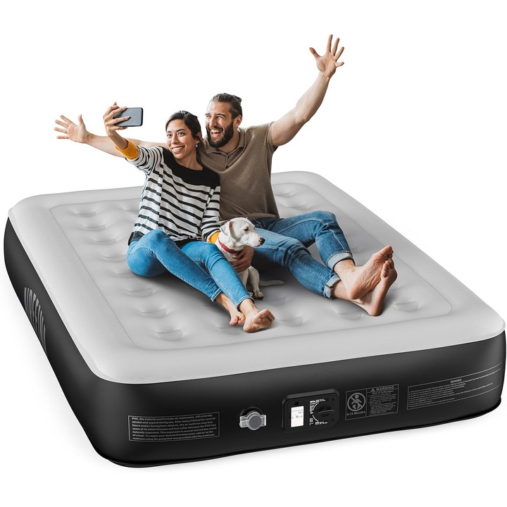 Надуваем дюшек Airefina, 2 човека, 152x203x33см, с вградена помпа
