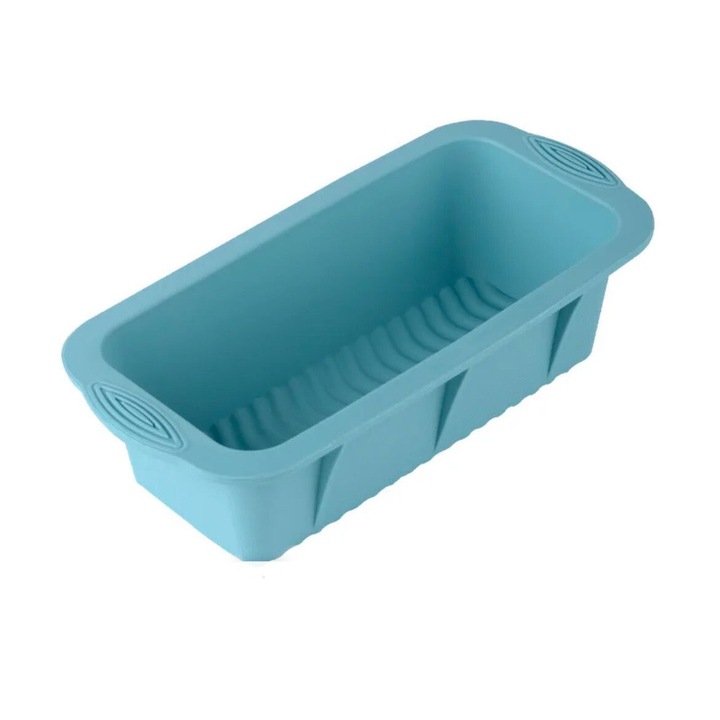 Forma din silicon Lotfi, pentru copt prajituri, paine, material rezistent, compatibil cu masina de spalat vase, dimensiune 23cm, inaltime 7.5cm, culoare albastru