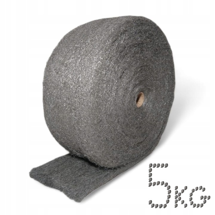 Lana de otel 5 kg pentru curatarea gratarului, gradare 0-00, gri, set 5x1kg