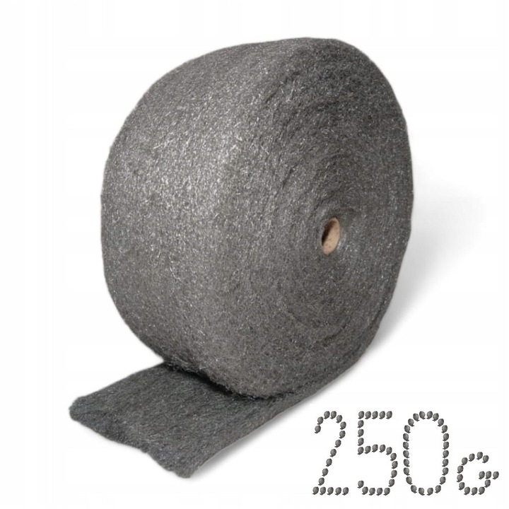 Lana de otel pentru curatare si finisare, lustruire renovare, WOOLTEC Steel Wool, rola de 250 g, grad finete 0 + 00