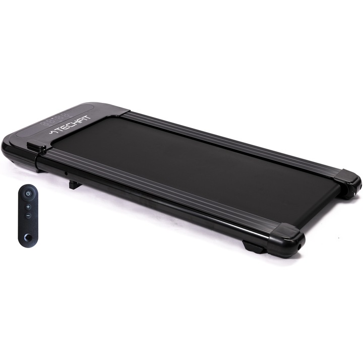 Бягаща пътека Techfit Walking Pad WP-500, Повърхност за бягане 42x110 см, Максимално поддържано тегло 100 кг, Система за абсорбиране на удари, Bluetooth App Fitshow, Черен