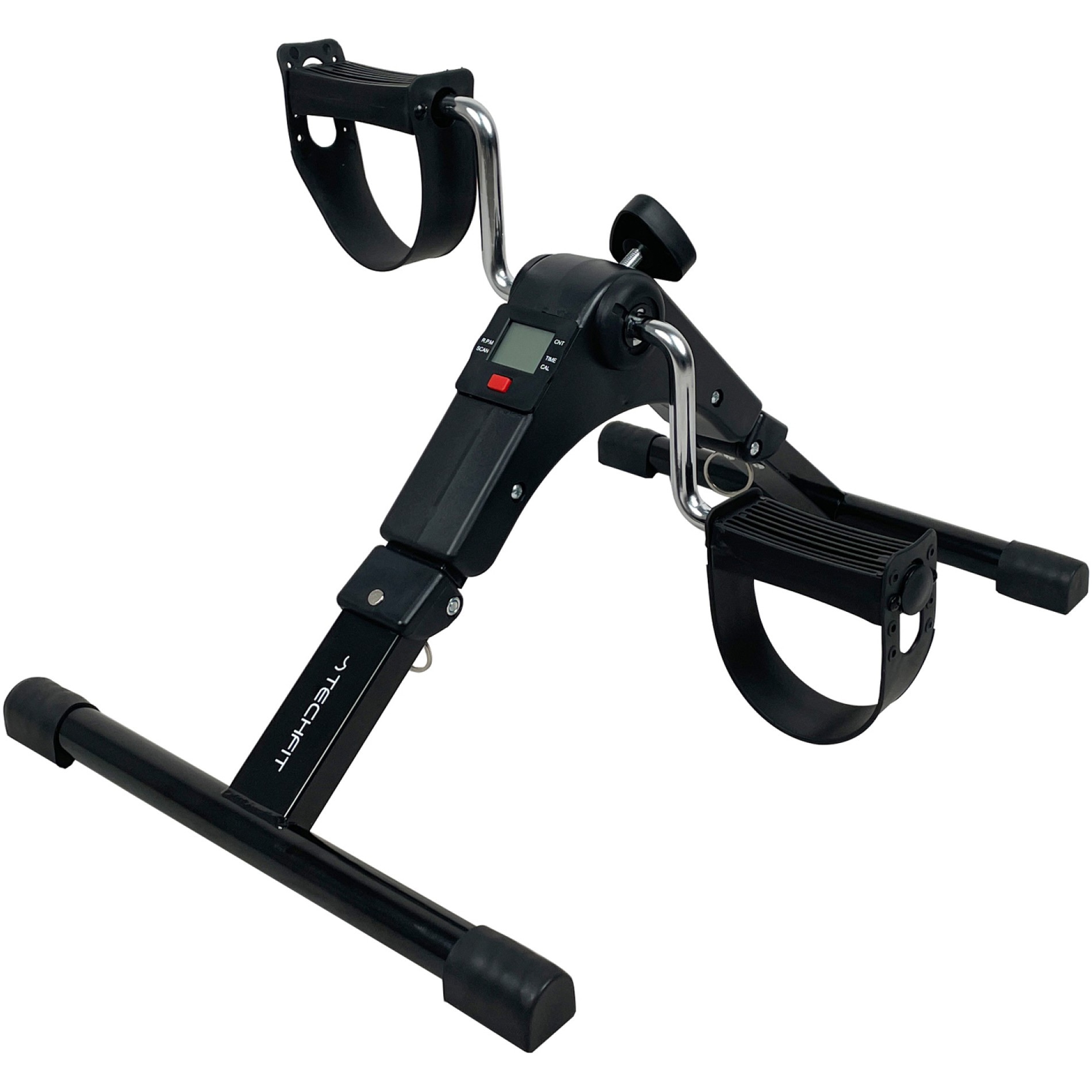 Mini bicicleta exercitii recuperare Techfit, calculator antrenament, pliabila, negru