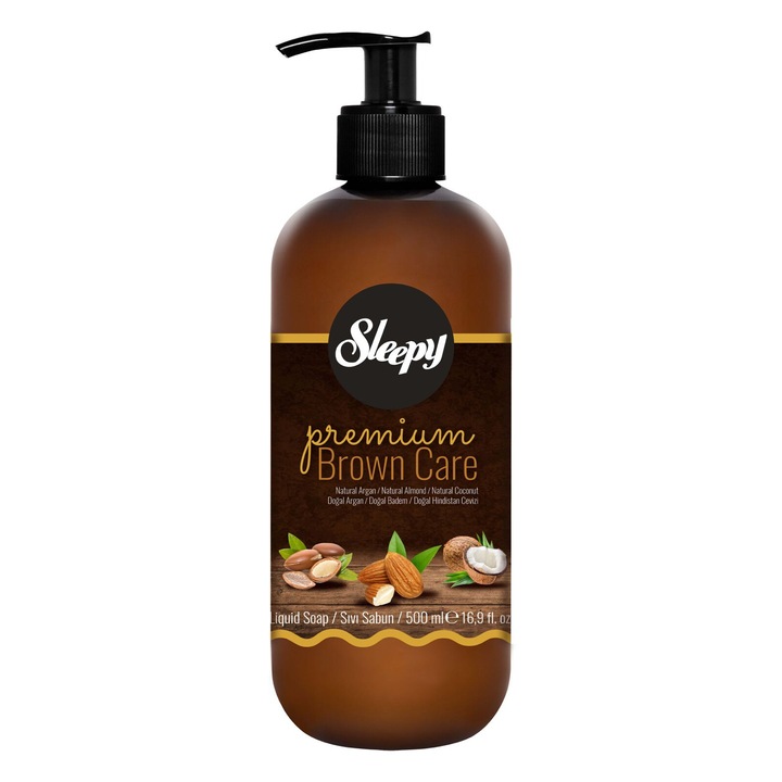 Течен сапун Sleepy Premium Brown Care Natural Almond 500мл