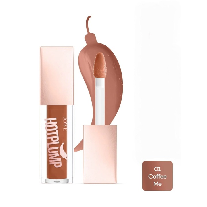 Luciu de buze cu efect de marire Jowe Hot Plump Gloss, 01 Coffee Me, 5 ml