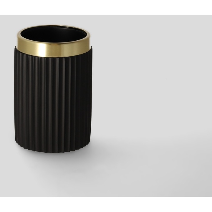 Pahar pentru baie riflosso, negru, Suport pahar, 11 cm