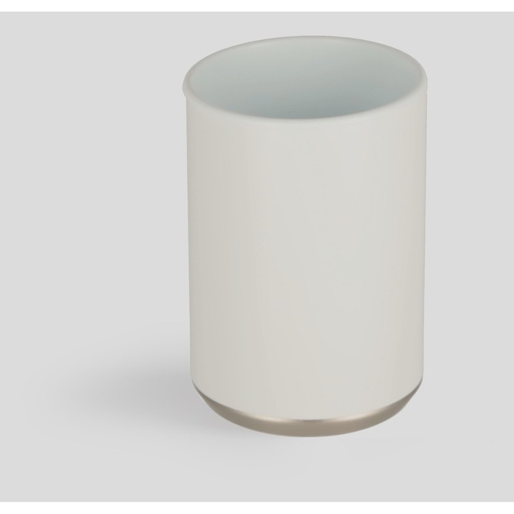 Pahar pentru baie lonar, alb, Suport pahar, 11 cm