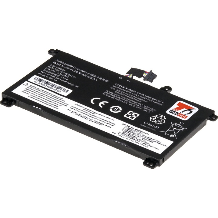 Baterie T6 Power compatibil cu Lenovo ThinkPad T570, T580, P51s, P52s, interna, 2000mAh, 30Wh, 4 celule