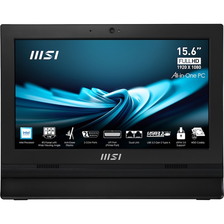 Настолен компютър MSI Pro AP162T ADL All-in-One, Процесор Intel N100 (1.0/3.4GHz, 6M), 4 GB, 256 GB SSD M.2 NVMe, Intel UHD Graphics 24EUs, Free DOS