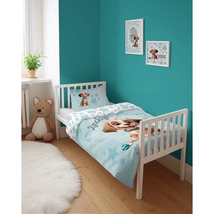 Ágyneműhuzat, Egyszemélyes, Bambusz/Pamut, 2 részes, Párnahuzat/paplanhuzat, Cipzár, 1264927, 90 x 120 cm, Többszínű