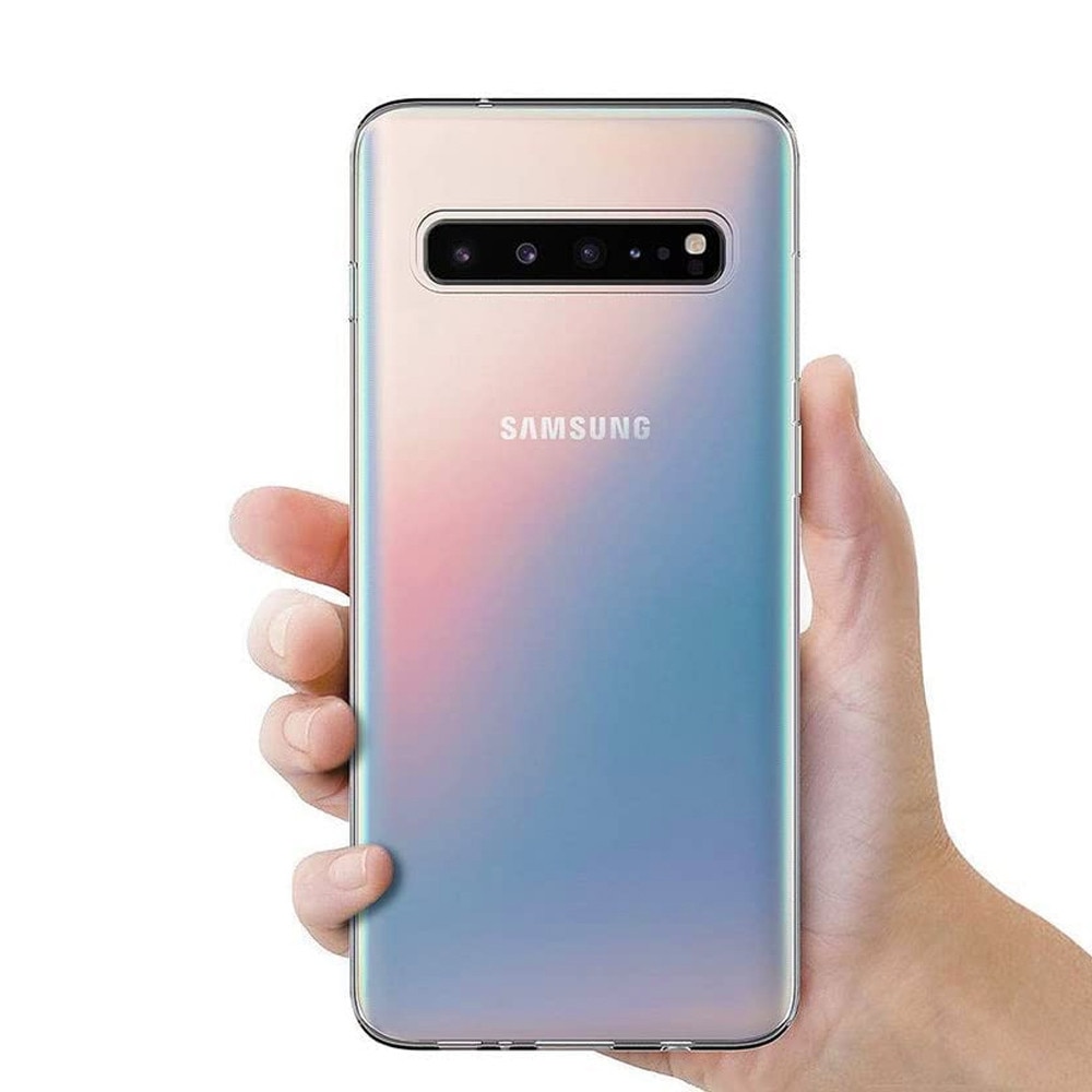 Husa Transparenta pentru Samsung Galaxy S10 5G, OPTIM SOLUTION, Lightweight Slim Silicone, Anti-shock, Protectie impotriva Uzurii, Anti-yellowing, TPU Flexibil, Evidentiaza Design Original, Transparenta