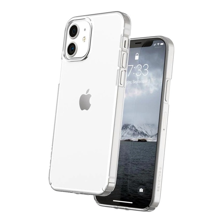 Husa Transparenta pentru iPhone 12 Mini, OPTIM SOLUTION, Lightweight Slim Silicone, Anti-shock, Protectie impotriva Uzurii, Anti-yellowing, TPU Flexibil, Evidentiaza Design Original, Transparenta