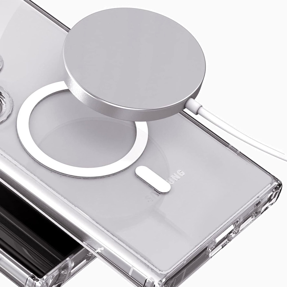 Husa Magnetica pentru Samsung Galaxy S23 Ultra, OPTIM SOLUTION, Compatibilitate MagSafe, Protectie Anti-shock, Flexibilitate, Design Slim, Decupaje Precise, Transparent
