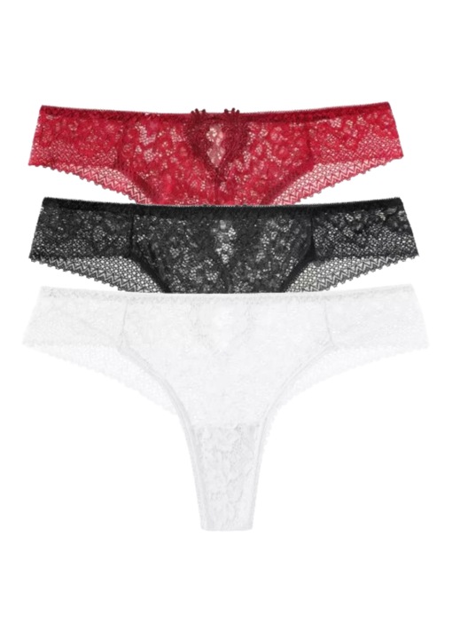 3 pár női tanga készlet, Wegner, Nylon/Elastane, Multicolor