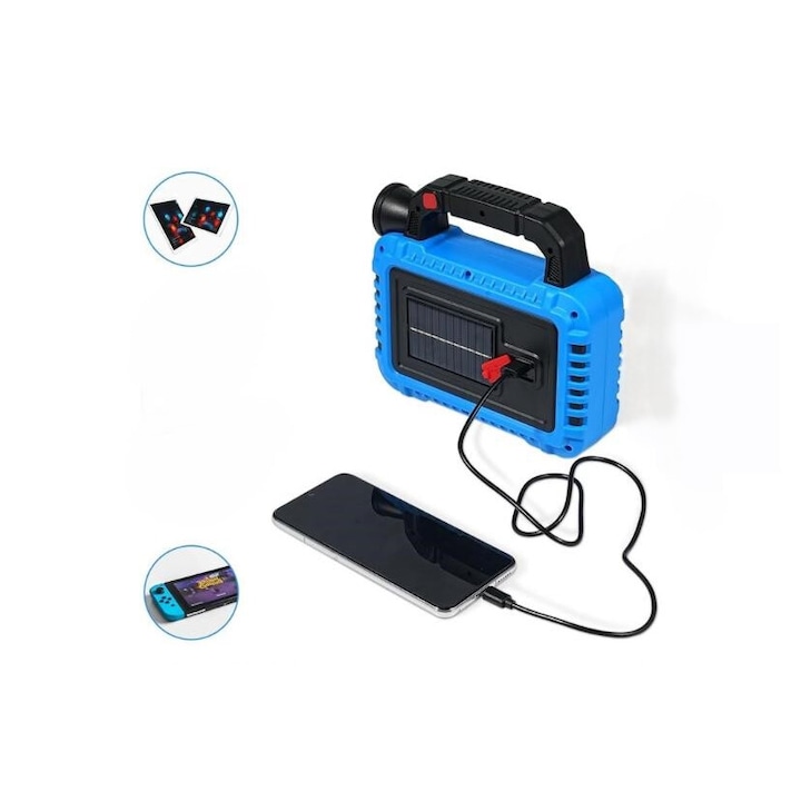 Lanterna portabila reincarcabila, solara, multifunctionala