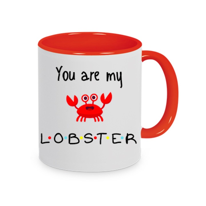 Керамична чаша "You Are My Lobster", Chn, 330 ml, бяла
