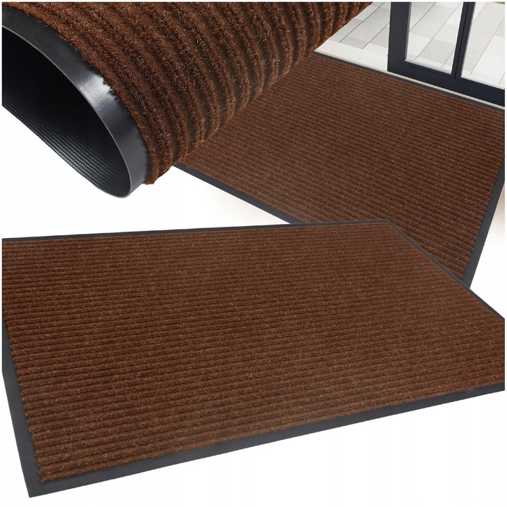 Decorator Home bejárati szőnyeg, 40x60cm, csúszásmentes, nagy, barna színű