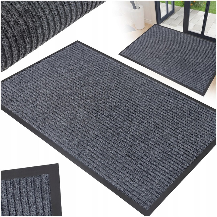 Decorator Home bejárati szőnyeg, 120x180cm, szürke, csúszásmentes, beltéri és kültéri használatra